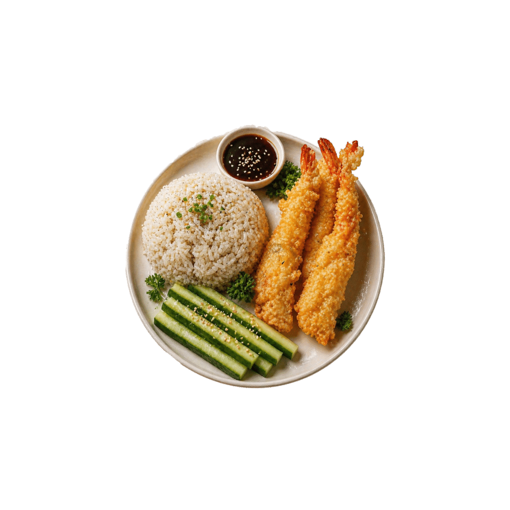 Rice with Tempura Shrimps
